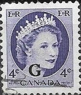 CANADA 1955 Official - Queen Elizabeth II - 4c. - Brown FU - Overprinted