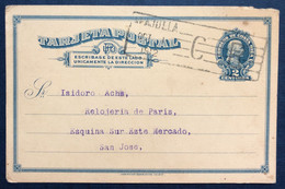Costa Rica, Entier Carte De Majulla 1.10.1912 - (B4121) - Costa Rica