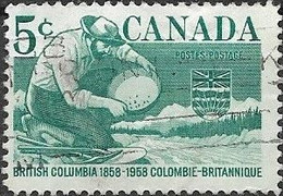CANADA 1958 Centenary Of British Columbia - 5c. - Miner Panning For Gold FU - Gebruikt