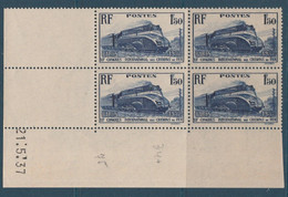 N° 340 CHEMIN DE FER COIN DATE DU 21/05/37 ** - 1930-1939