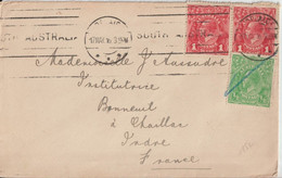 AUSTRALIE - 1916 - ENVELOPPE De ADELAIDE => CHAILLAC (INDRE) - Briefe U. Dokumente