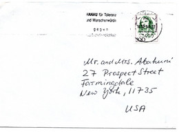63386 - Bund - 1993 - 300Pfg Hensel EF A Bf HANAU - FUER TOLERANZ ... -> New York, NY (USA) - Storia Postale