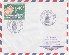 PA 22 (200° Ann. De La Découverte De Tahiti) Oblitération Illust. 200° Banni. Du Passage De Cook 12 Avril 1969 - Storia Postale