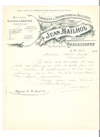 Facture Illustrée De La Fabrique De Fournitures De Sellerie Bourellerie Et Carrosserie Jean Mailhol à Carcassonne 1934 - Old Professions