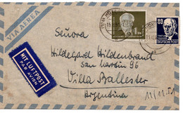 63393 - DDR - 1951 - 1DM Pieck MiF A LpBf HOYERSWERDA -> VILLA BALLESTER (Argentinien) - Storia Postale