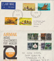 PAPUA NEW GUINEA - 1975/1976 - 2 ENVELOPPES AVEC SERIES COMPLETES => DDR - Papua New Guinea