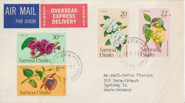 SAMOA - 1975 - ENVELOPPE EXPRES !  AVEC SERIE COMPLETE FLORE => ALLEMAGNE - Samoa