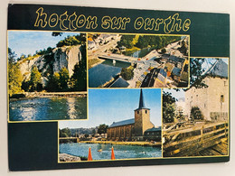 CPM - BELGIQUE - HOTTON-sur-OURTHE " Les Rochers - Vue Aérienne - Une Partie De Plan D'eau Et L'église - Le Moulin " . - Hotton