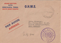 TONGA - 1976 - ENVELOPPE De SERVICE OHMS => OFFENBACH - Tonga (1970-...)