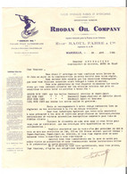 Facture Illustrée Au Faune De La Rhodan Oil Company Ets Raoul Fabre à Marseille Huiles Minérales Russes En 1938 - Other & Unclassified