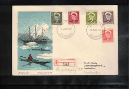Greenland / Groenland 1950 Interesting Registered Letter FDC - Covers & Documents