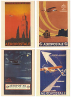 LOT De 4 CARTES PRÉ-TIMBRÉES DIFFÉRENTES Sur LE THÈME DE L'AEROPOSTALE AVIATION POSTE AÉRIENNE - Prêts-à-poster:  Autres (1995-...)