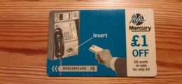 Phonecard United Kingdom Mercury 20MERF - Mercury Communications & Paytelco