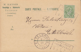 Luxembourg M. KAYSER Dampfsäge U. Hobelwerke TETTINGEN Ambulant Bahnpost RUMELANGE - NOERTZANGE 1901 ETTELBRÜCK - 1895 Adolfo Di Profilo