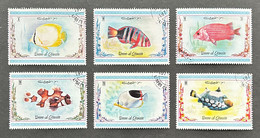 UM0762-67A - Tropical Fishes - Complete Set Of 6 Stamps - With 1st Day Stamp W/o Gum - Umm-al-Qiwain - 1972 - Umm Al-Qiwain