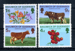 1970 GUERNSEY SET MNH ** Fauna, Cows, Fruits, Flowers - Guernsey