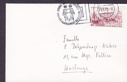 Luxembourg Slogan Flamme 'Aide Aux Enfants Mentalement Handicapés' ESCH-SUR-ALZETTE 1976 'Petite' Cover Lettre HARLANGE - Cartas & Documentos