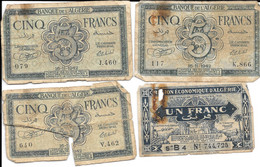 Lots Billets 5 Francs 1942 Et 1 Francs Algerie - Algeria