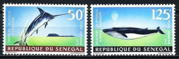 SENEGAL 1968 - FAUNA PECES - BALLENA Y PEZ ESPADA - YVERT AEREOS 121/122** - Sénégal (1960-...)