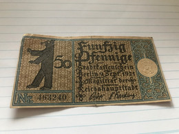 Banknote Notgeld Stadtkassenschein Berlin 5 Friedrichshain 50 Pfennig 1920 - Non Classificati