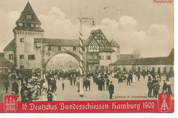 PM29/PC Hamburg Deutsches Bundeschiessen Hamburg 1909 Used In Holland Canc. Gouda 18/10/15 > Utrecht + Canc Hamburg 1909 - Brieven En Documenten