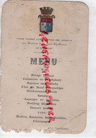 27- LES ANDELYS- MENU HOTEL PAGNIERRE- DINER OFFERT PAR LA VILLE AUX MUSICIENS DE LA GARDE REPUBLICAINE 20 MAI 1907 - Menu