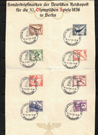 Germany / Deutschland 1936 Olympic Games Berlin Olympic Set With Postmark Berlin Fahrbares Postamt - Zomer 1936: Berlijn