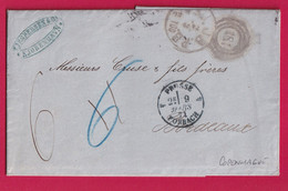 MARQUE COPENHAGUE DANEMARK 1871 ENTRE PRUSSE FORBACH 1871 POUR BORDEAUX  LETTRE COVER - ...-1851 Prephilately