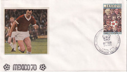 Mexico 1970 Cover: Football Fussball Soccer  FIFA World Cup 1970; Jules Rimet Cup; LEON Cancellation Peru - Bulgaria - 1970 – Mexico