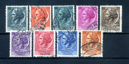 1953-54 Repubblica TURRITA - SIRACUSANA 710/718 SET USATO Filigrana Ruota - 1946-60: Gebraucht