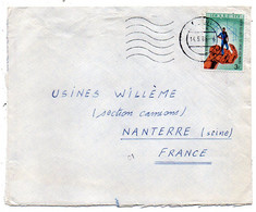 BELGIQUE - 1968-- De  DOUR   Pour NANTERRE- 92 (France)..timbre (sécurité)  Seul Sur Lettre ,cachet - Brieven En Documenten