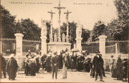 Tréguier  Le Calvaire De Protestation Vue Prise La Veille De La Fête - Tréguier