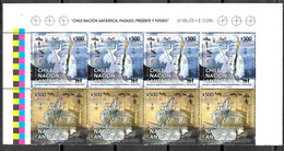 #2574 CHILE 2021 ANTARCTICA  MAP,SHIP,BIRD.STRIP OF 4 VERTICAL PAIRS YV 2171-2 MNH - Otros & Sin Clasificación