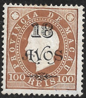 Macao Macau – 1902 King Luiz Surcharged 18 Avos Over 100 Réis Scarce Perforation 13 1/2 Mint Stamp - Oblitérés