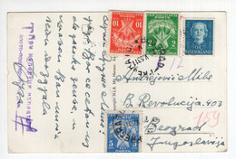 1953. YUGOSLAVIA,17 DIN. POSTAGE DUE APPLIED IN BELGRADE,POSTCARD,EINDHOVEN,USED - Postage Due