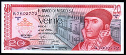 MEXICO 20 Pesos ( MORELOS ) 29/12/1972 Serie B B7602772 Pick-64a UNC - Mexiko