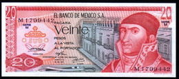 MEXICO 20 Pesos ( MORELOS ) 29/12/1972 Serie M M1799442 Pick-64a UNC - Mexique