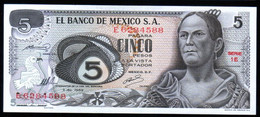 MEXICO 5 Pesos ( La Corregidora ) 03/12/1969 Serie E E6284588 Pick-62a UNC - Mexique