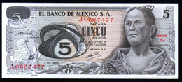 MEXICO 5 Pesos ( La Corregidora ) 03/12/1969 Serie J J0557477 Pick-62a UNC - Mexique