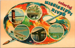 Greetings From The Great River Road Colorful Mississippi River - Souvenir De...