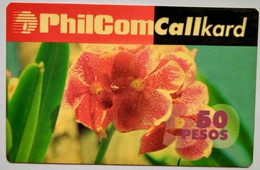 Pgilippines Philcom Callkard 50 Pesos " Flower " - Filippijnen