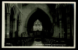 Ref 1589 - Early Real Photo Postcard - Interior Of St Mary's Church Kidderminster Worcestershire - Altri & Non Classificati