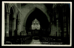 Ref 1589 - Early Real Photo Postcard - Interior Of St Mary's Church Kidderminster Worcestershire - Autres & Non Classés