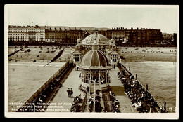 Ref 1589 - 1928 Real Photo Postcard - Eastbourne From The Dome Of The Pier Showing Pier Bandstand - Sussex - Eastbourne