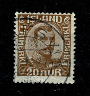 Ref 1590 - Iceland 1920 - 20 Aur Used Stamp SG 134 - Usati