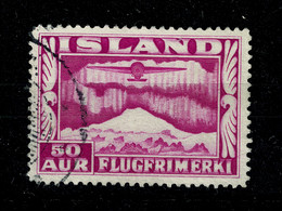 Ref 1590 - Iceland 1934 50 Aur Used Airmal Stamp SG 211 - Used Stamps