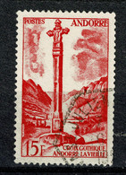 Ref 1590 - Andorra 1955 - Fr. 15 Used Stamp SG F152 - Usados