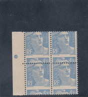 France - Année 1945-47 - Neuf** - N°YT 718A** - Piquage à Cheval - 4f50 Bleu - Bloc 4 - Nuovi