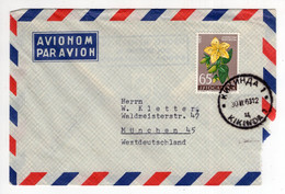 1963. YUGOSLAVIA,SERBIA,KIKINDA,AIRMAIL COVER TO GERMANY,HYPERICUM STAMP - Luftpost