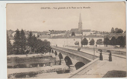 CHATEL  (88 - Vosges) Vue Générale Et Le Pont Sur La Moselle - Chatel Sur Moselle